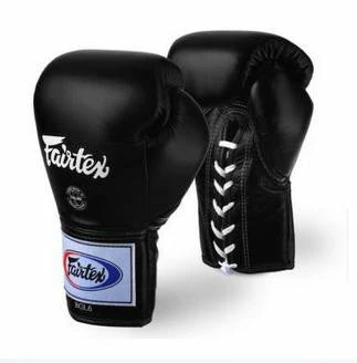 Fairtex BGL6 Pro Lace-up Competition Gloves Black 1 Fairtex BGL6 Pro Lace-up Competition Gloves Black