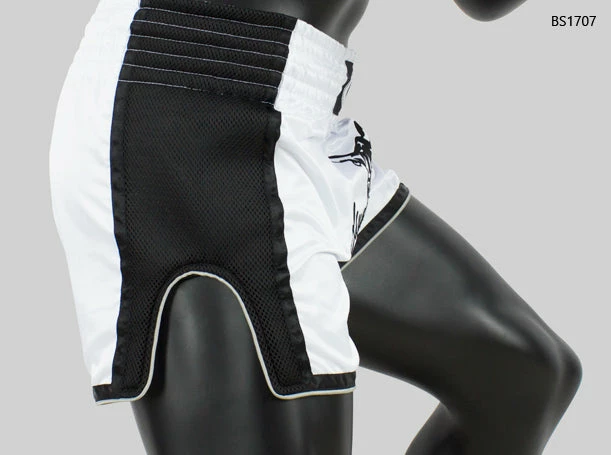 Fairtex Muay Thai Shorts BS1707 Slim Cut White/Black 4 Fairtex Muay Thai Shorts BS1707 Slim Cut White/Black