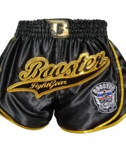 Booster Fight Gear Retro Slugger 1 Black/Gold Muay Thai Kickboxing Shorts