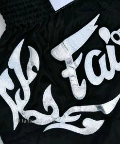 Fairtex Muay Thai Shorts Black/Silver 6 Fairtex Muay Thai Shorts Black/Silver
