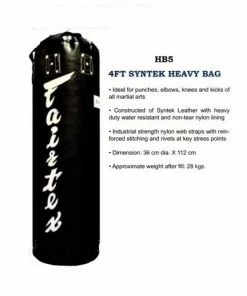 Punch/Kick Bags Fairtex HB5 4 Ft Boxing Heavy Bag (Unfilled) Black