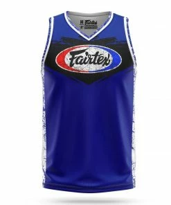 Fairtex JS10 Sleeveless Tank Top Basketball Jersey Shirt Blue T-Shirts/Tanks