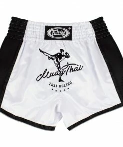 Fairtex Muay Thai Shorts BS1707 Slim Cut White/Black