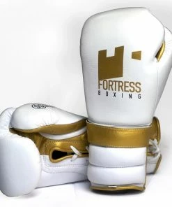 Fortress Boxing SS2.0 Lace-Up Boxing Gloves White/Gold
