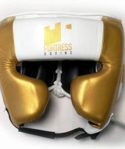 Fortress Boxing Cheek Headgear Head Guard White/Gold
