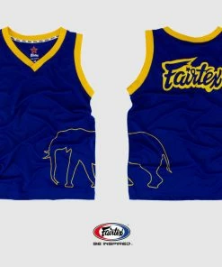 T-Shirts/Tanks Fairtex JS14 Sleeveless Tank Top Basketball Jersey Shirt Blue/Yellow