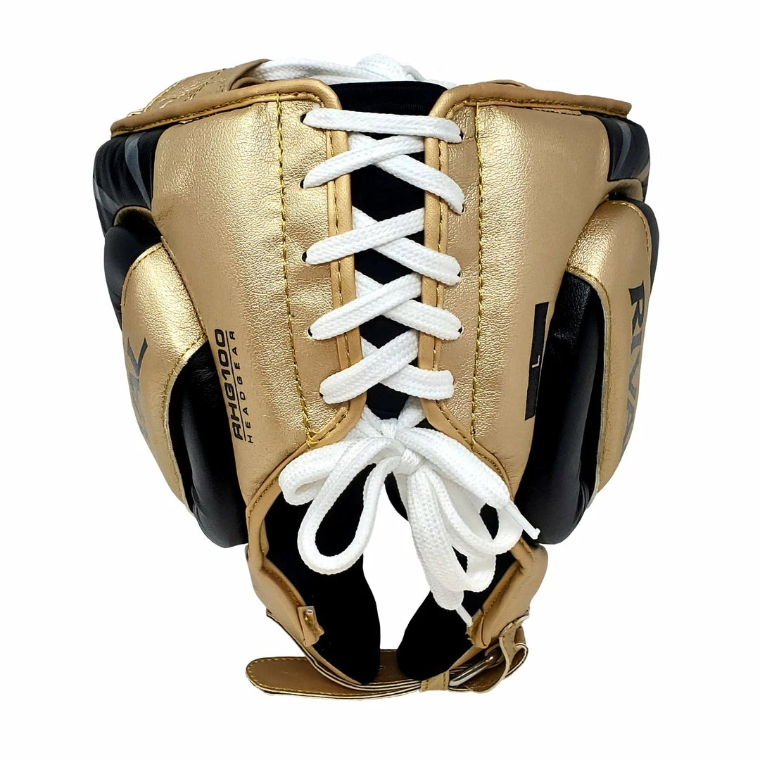 Rival Boxing RHG100 Professional Headgear Black/Gold 3 Rival Boxing RHG100 Professional Headgear Black/Gold