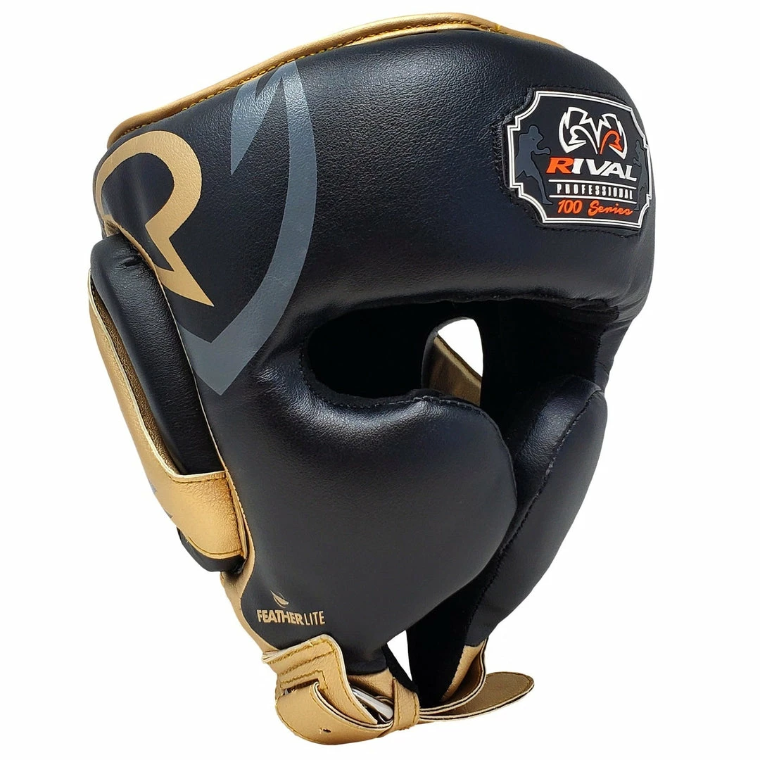 Rival Boxing RHG100 Professional Headgear Black/Gold 1 Rival Boxing RHG100 Professional Headgear Black/Gold