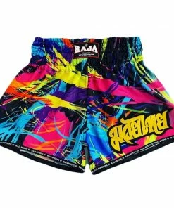 Raja Boxing Muay Thai Shorts Black Painter