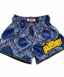 Raja Boxing Muay Thai Shorts Blue Checked