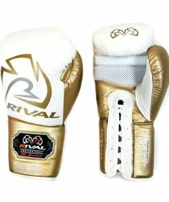 Rival Boxing RS100 Professional Sparring Lace-Up Gloves White/Gold 7 Rival Boxing RS100 Professional Sparring Lace-Up Gloves White/Gold