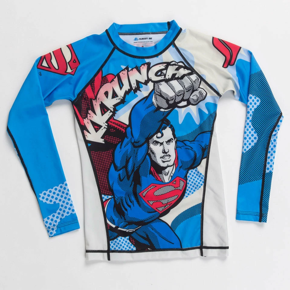 Fusion Fight Gear Kids Youth Superman Crunch Rashguard Rash Guard 1 Fusion Fight Gear Kids Youth Superman Crunch Rashguard Rash Guard