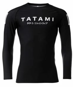 Tatami Fightwear Katakana Black Long Sleeve Rash Guard Rashguard Rash Guards