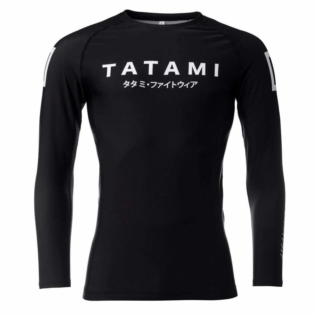 Tatami Fightwear Katakana Black Long Sleeve Rash Guard Rashguard Rash Guards 1 Tatami Fightwear Katakana Black Long Sleeve Rash Guard Rashguard Rash Guards