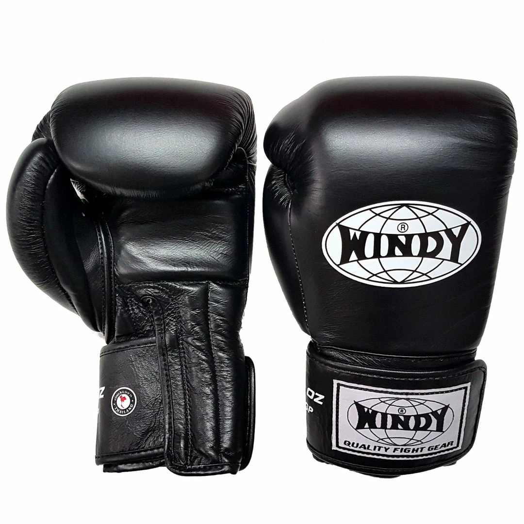 Windy BGP Muay Thai Boxing Gloves Black 1 Windy BGP Muay Thai Boxing Gloves Black