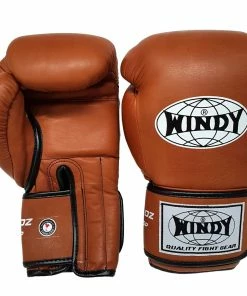 Windy BGP Muay Thai Boxing Gloves Premium Brown Leather