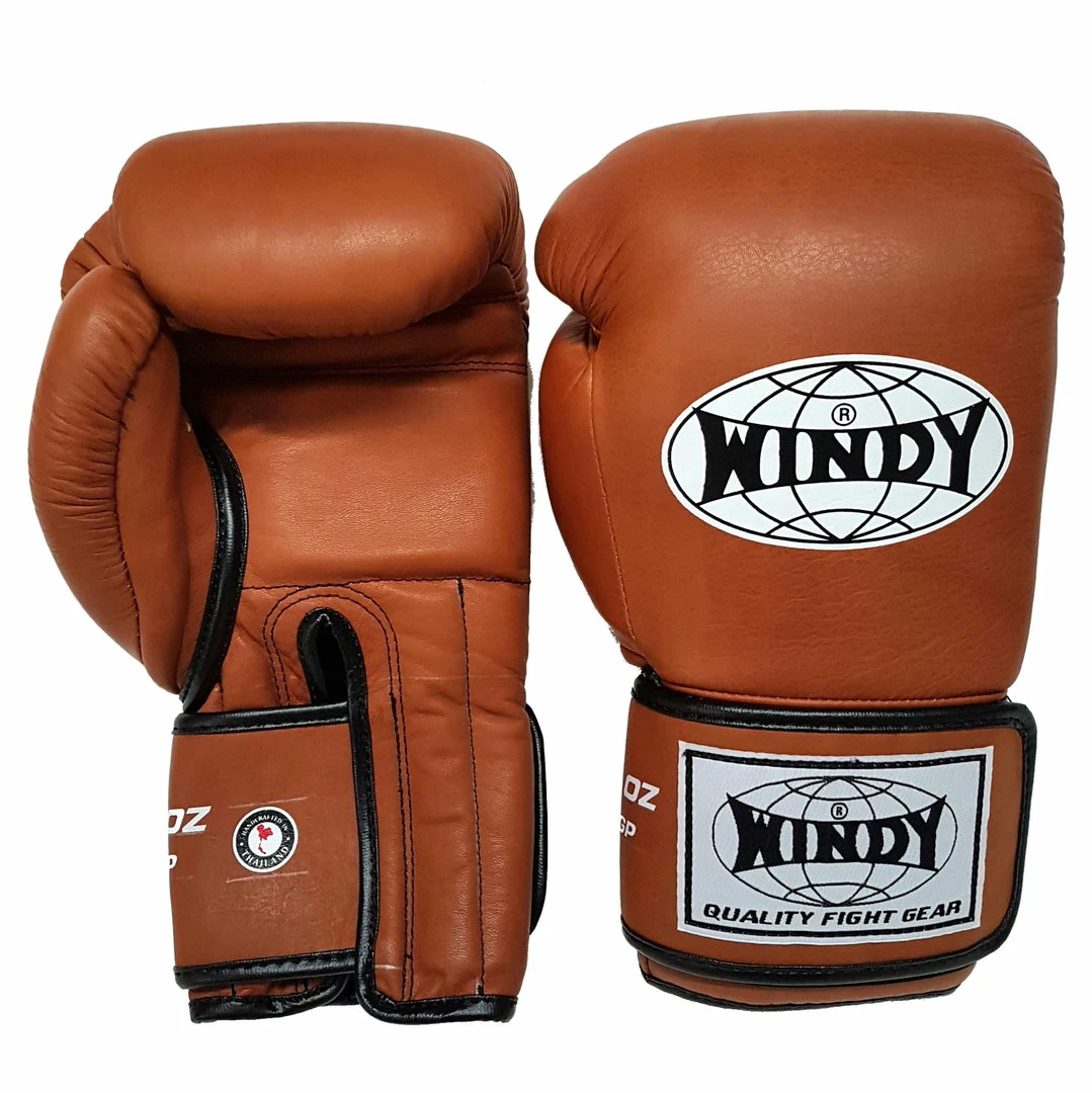 Windy BGP Muay Thai Boxing Gloves Premium Brown Leather 1 Windy BGP Muay Thai Boxing Gloves Premium Brown Leather