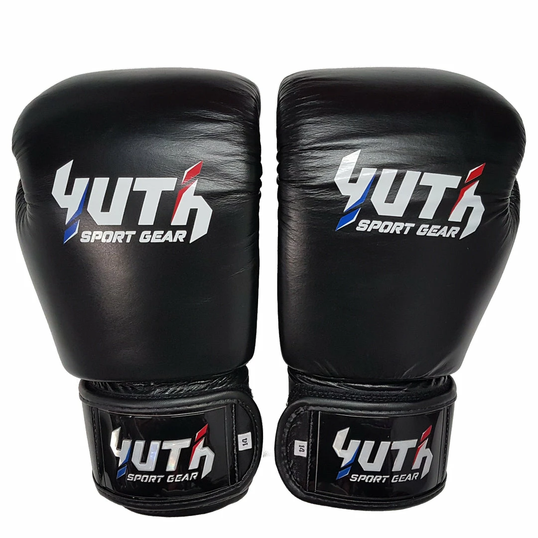 Yuth Sport Gear Muay Thai Boxing Gloves Black 1 Yuth Sport Gear Muay Thai Boxing Gloves Black