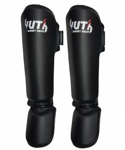 The Clinch Fight Shop Sales 16 Yuth Sport Gear Muay Thai Shin Guards Black