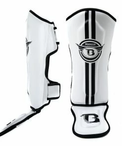 Booster Fight Gear Kids Youth White Muay Thai Shin Guards