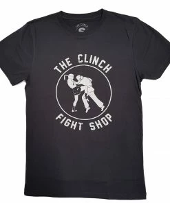 The Clinch Fight Shop Logo Charcoal Grey T-Shirt T-Shirts/Tanks