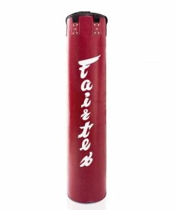 Fairtex 6 Ft Muay Thai Boxing Banana Heavy Bag HB6 (UNFILLED) Red Punch/Kick Bags
