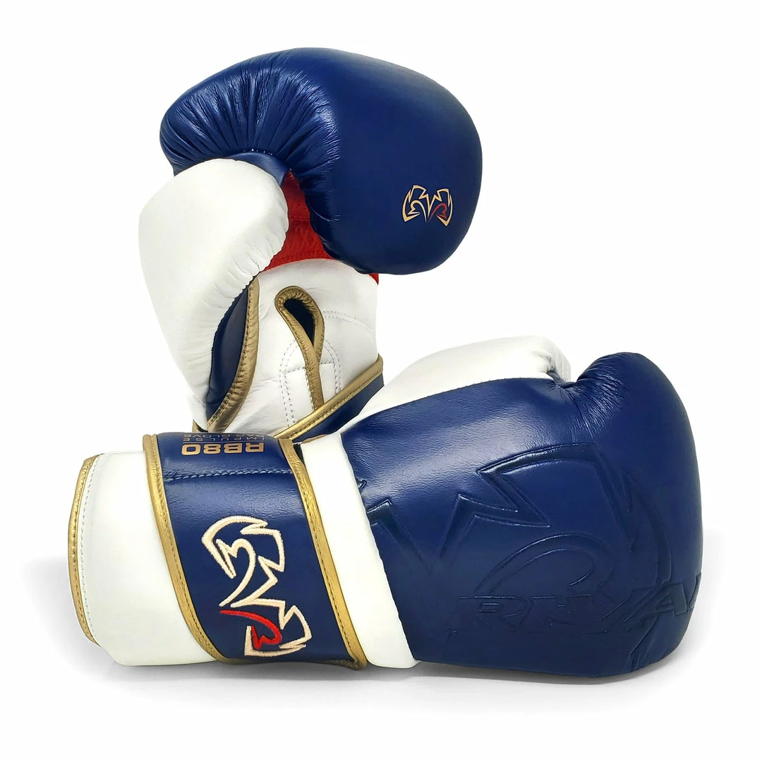 Rival Boxing RB80 Impulse Training Bag Gloves Navy/Gold 1 Rival Boxing RB80 Impulse Training Bag Gloves Navy/Gold