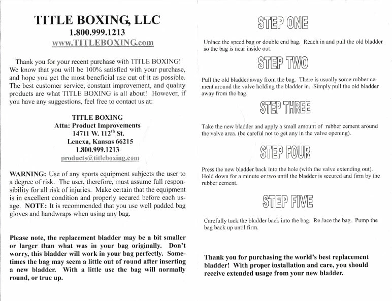Title Boxing Speed Bag Replacement Bladder Various Sizes Punch/Kick Bags 2 Title Boxing Speed Bag Replacement Bladder Various Sizes Punch/Kick Bags