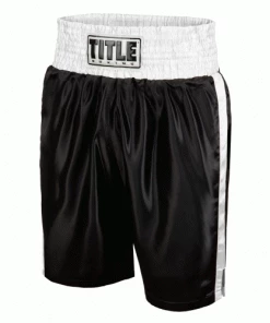 Title Boxing Classic Edge Satin Boxing Shorts Trunks Black