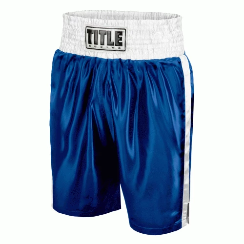 Title Boxing Classic Edge Satin Boxing Shorts Trunks Blue 1 Title Boxing Classic Edge Satin Boxing Shorts Trunks Blue
